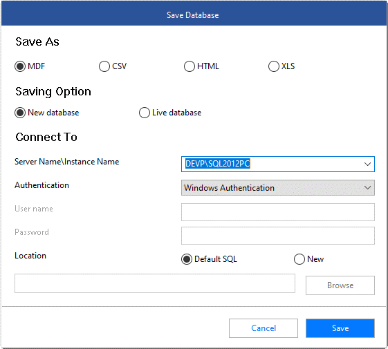 File Saving Options